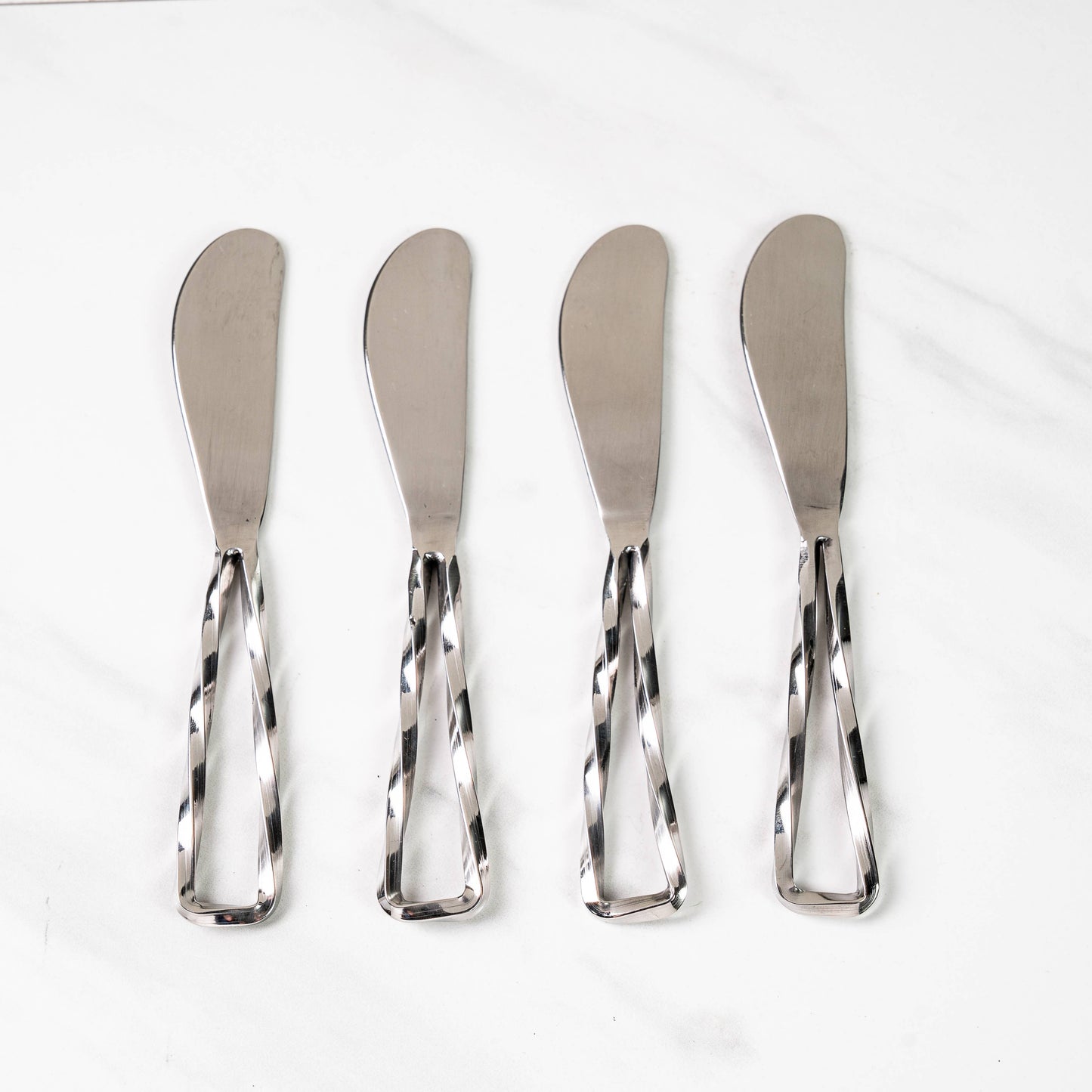 Twisted Stainless Steel Spreaders - Set of 4