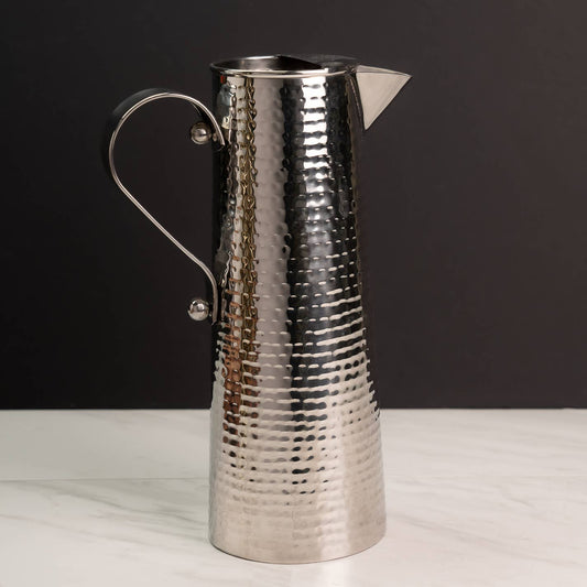 Stainless Steel Hammered Pitcher - Large Capacity