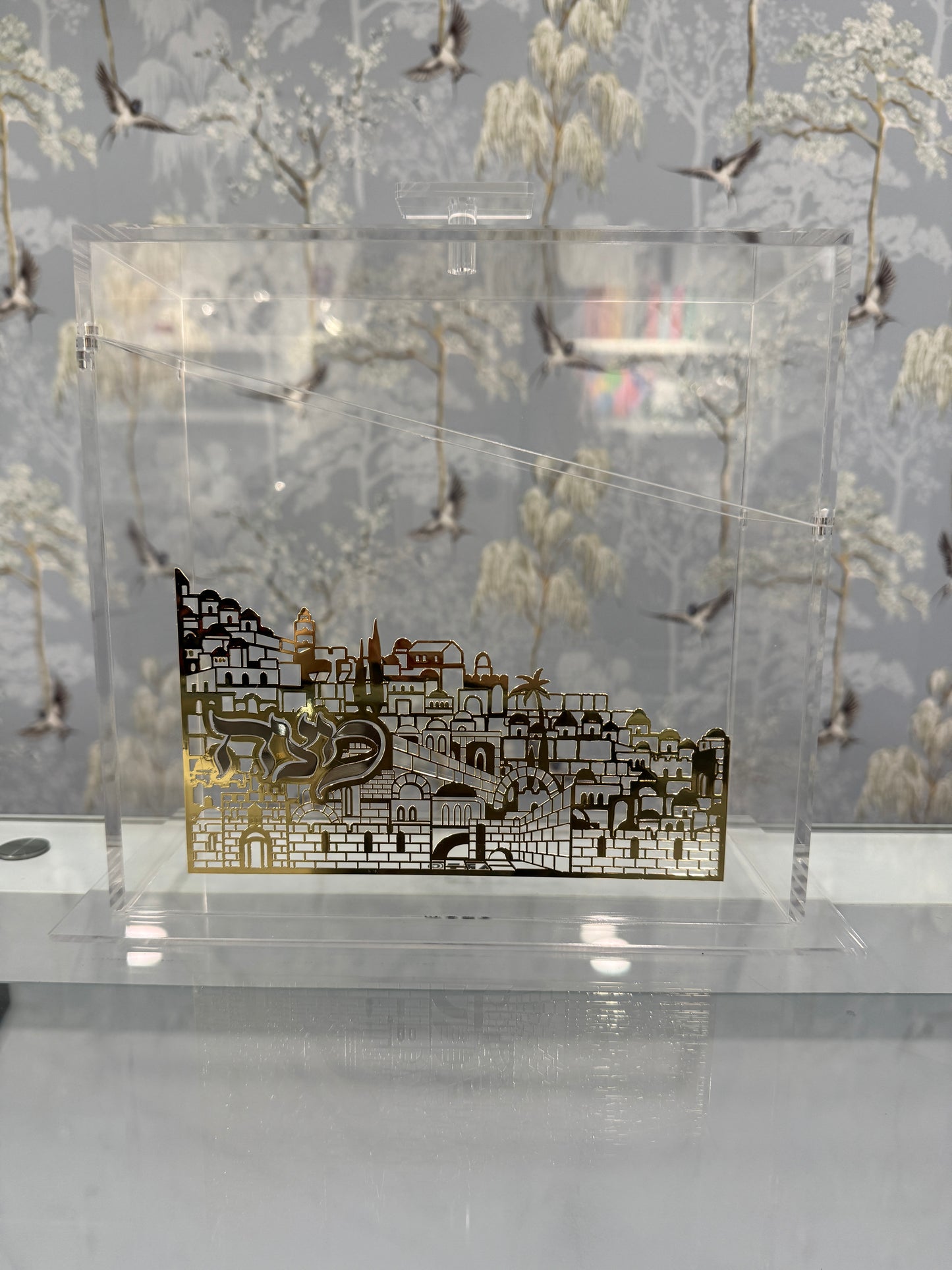 Jerusalem Gold Standing Matza Box