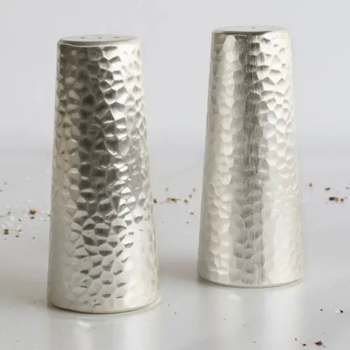 Hammered Salt and Pepper Shakers