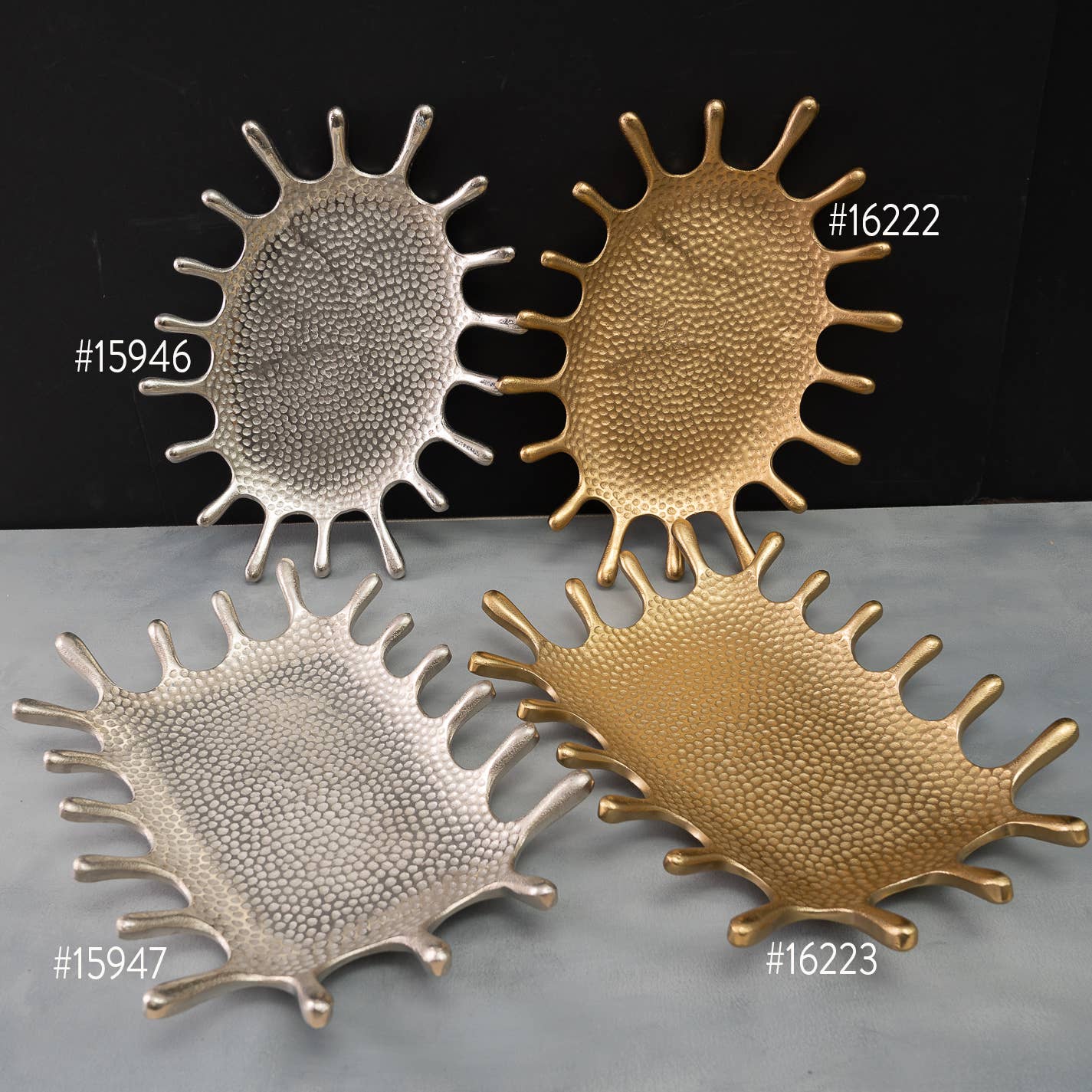 Gold Hammered Rectangle Splash Dish