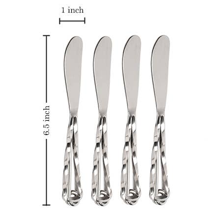 Twisted Stainless Steel Spreaders - Set of 4