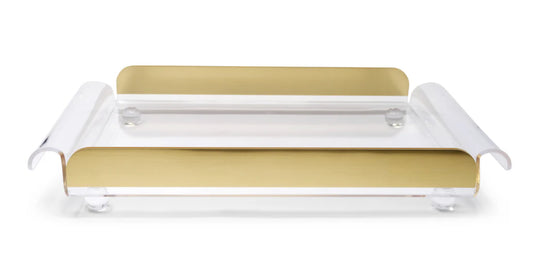 Serving Tray with Gold Accent