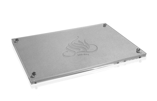 Embossed leather & glass Challah/Candle board