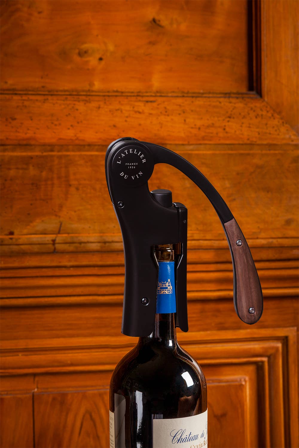 OENO MOTION WOOD & BLACK - Lever Wine Opener