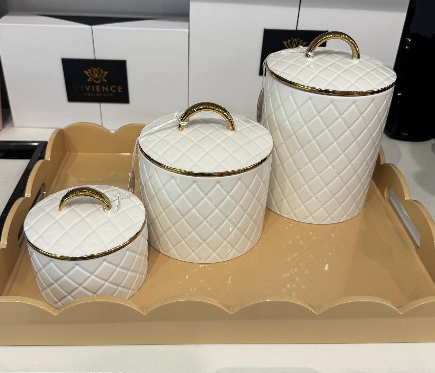 White Diamond Canister Set - 3