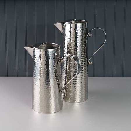 Stainless Steel Hammered Pitcher - Large Capacity