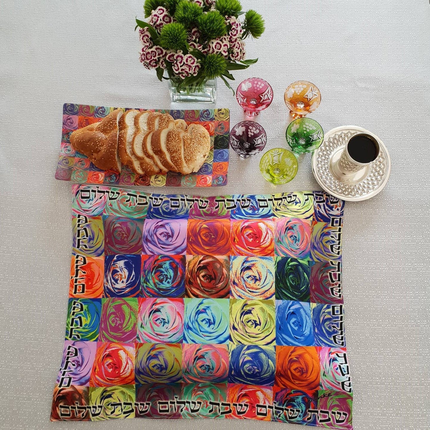 Flowers Challah Cover – Modern Judaica