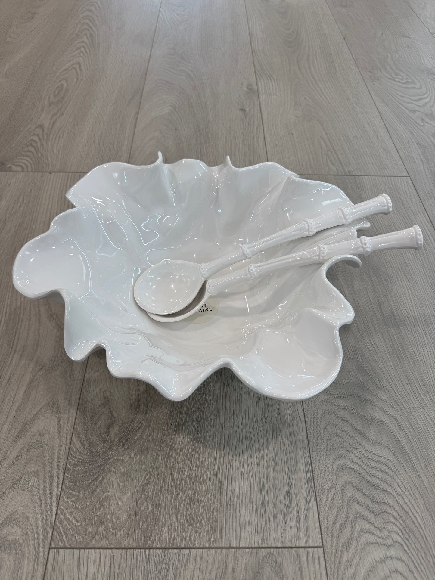 Beatriz Ball Melamine Clam Shell Bowl w/ Bamboo Servers