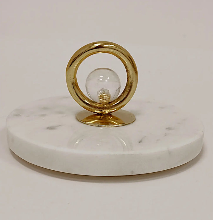 Glass Canisters with Marble Lids - Set of 3