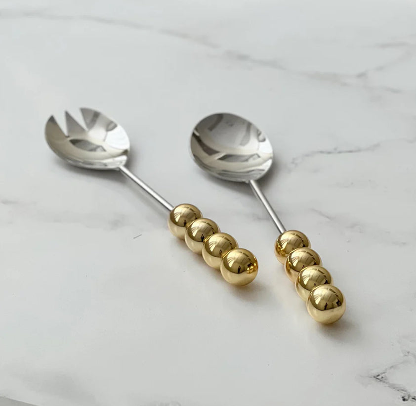 Gold Ball Salad Servers