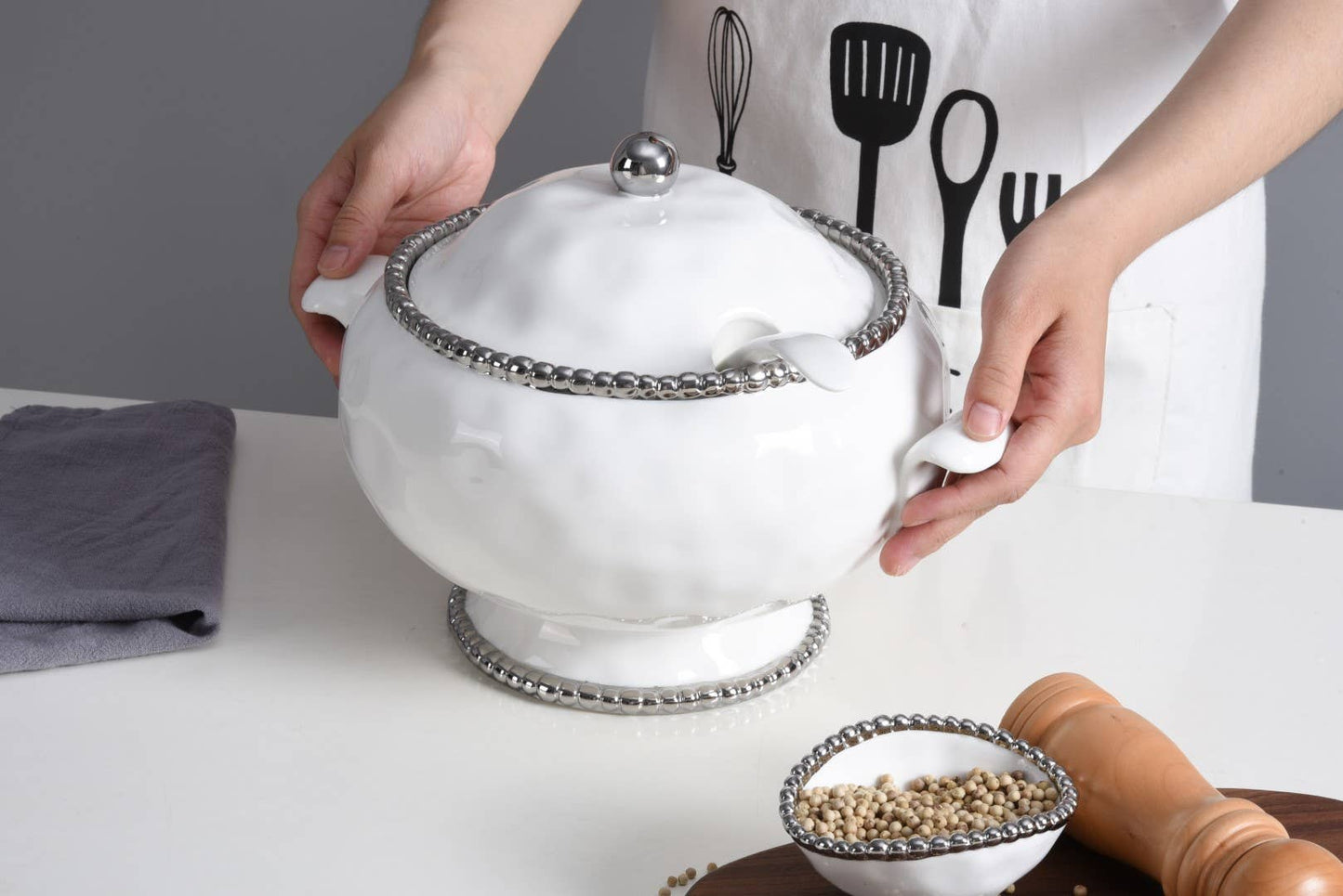 Soup Tureen & Spoon- sale