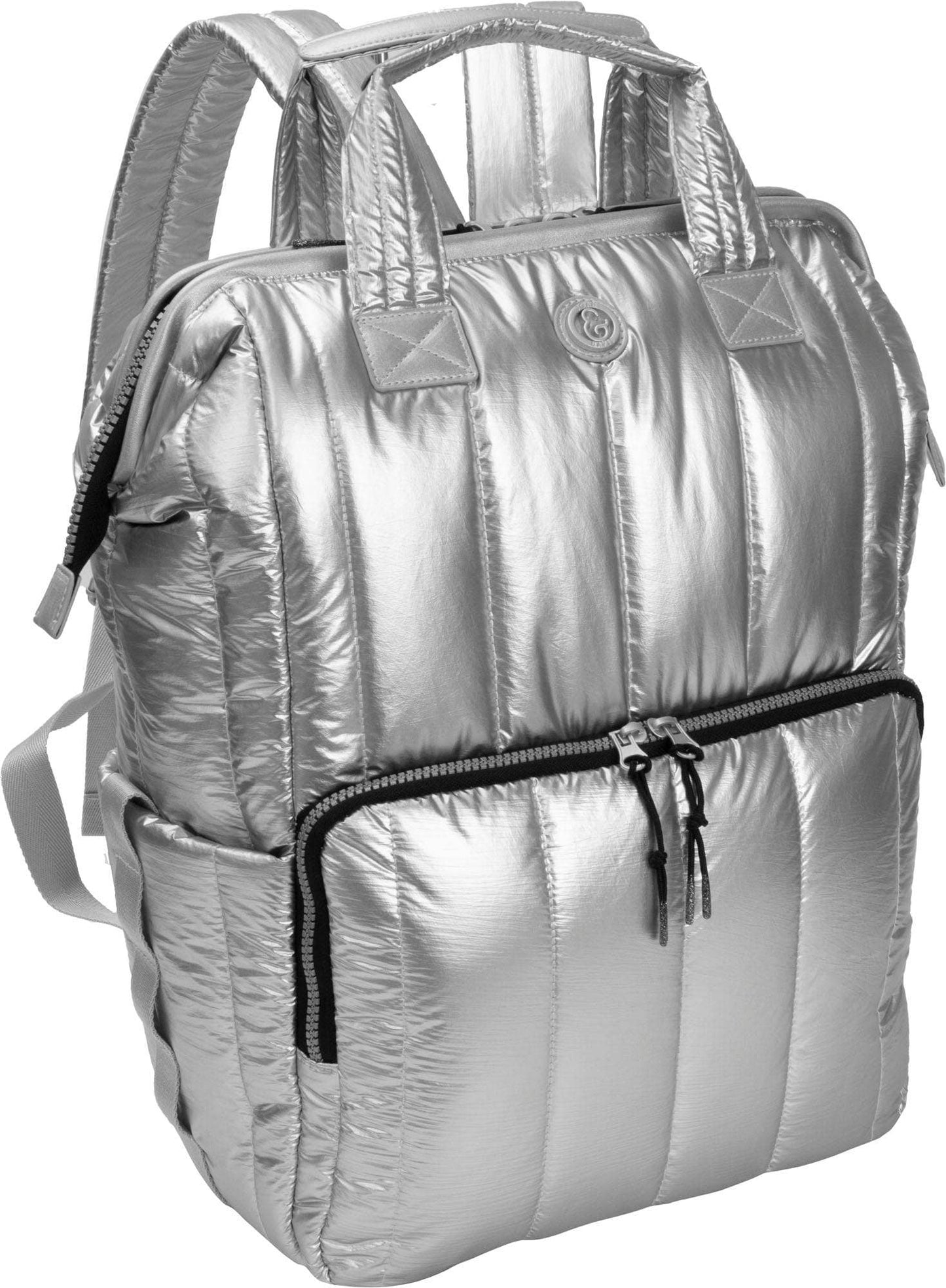Vertical Metallic Puffer 18 Inch open mouth Workbook Backpack