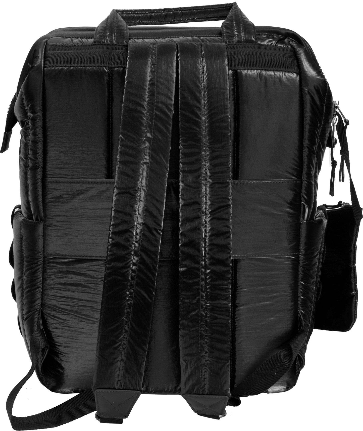 Vertical Metallic Puffer 18 Inch open mouth Workbook Backpack