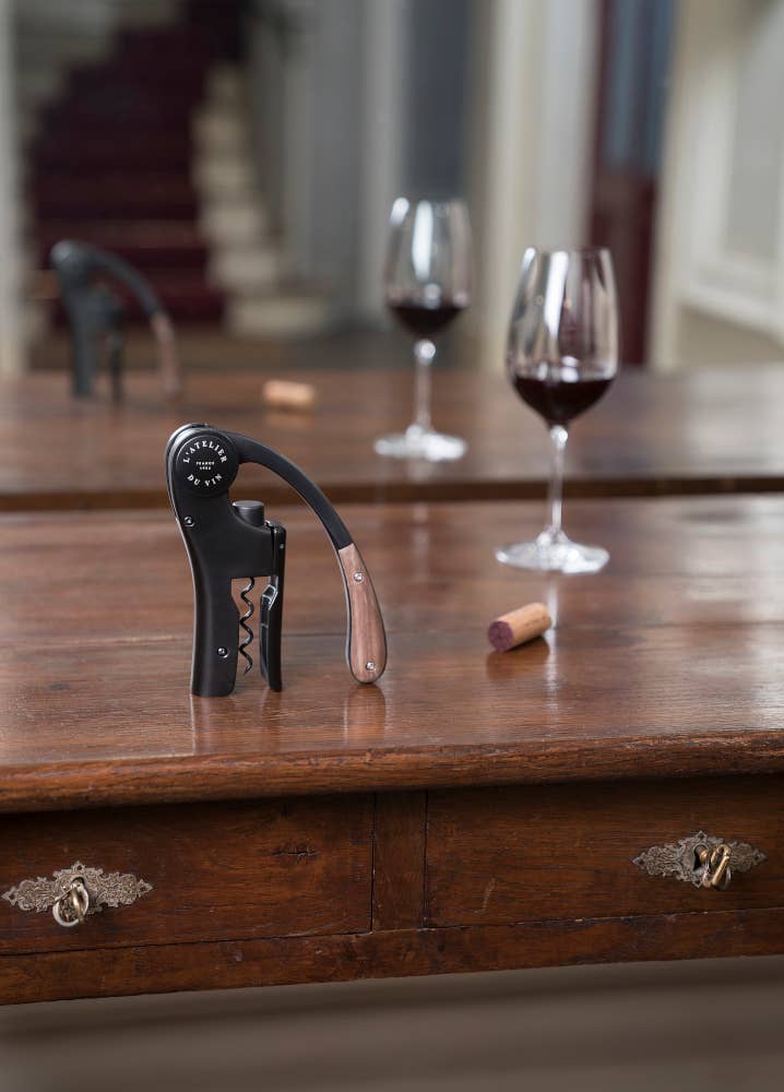 OENO MOTION WOOD & BLACK - Lever Wine Opener