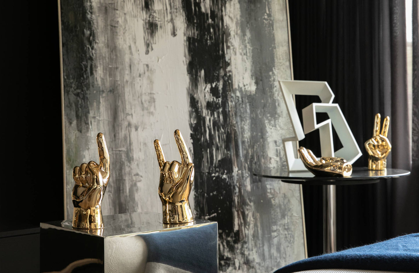 Interior Illusion Gold I Love You hand Tabletop decor - 9" tall