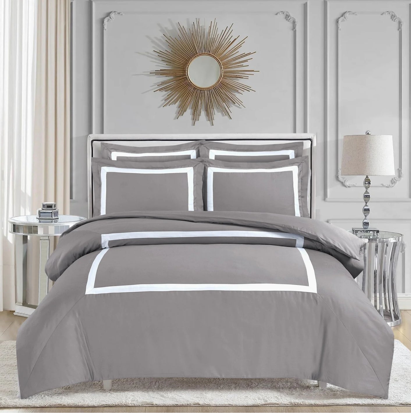 Province Hotel Collection White with Taupe Tape Linen