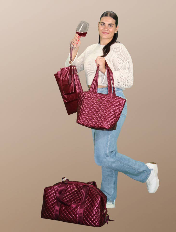 Diamond Weekender Duffle Bag - Cabernet