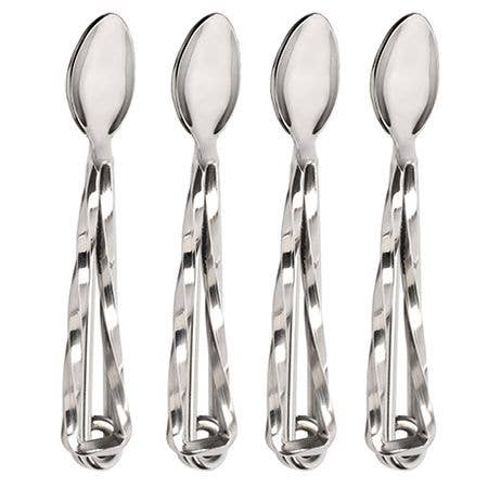 Twisted Stainless Steel Spoon Set, Set of 4