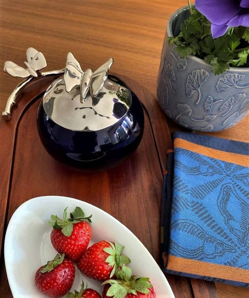 Butterfly Oval Wood Tray