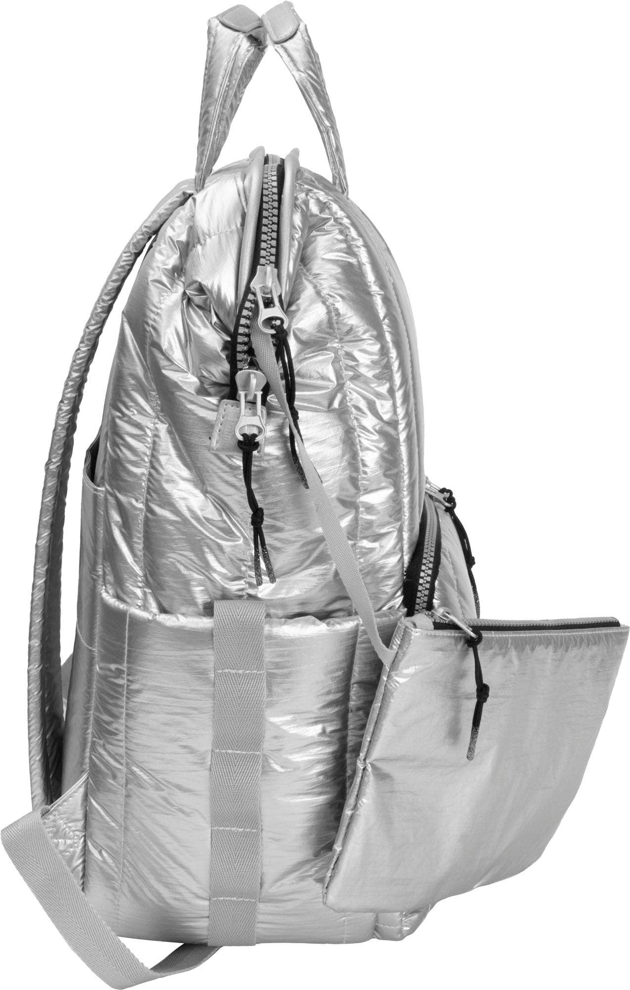 Vertical Metallic Puffer 18 Inch open mouth Workbook Backpack