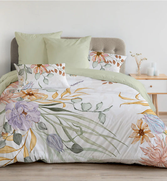 Bold Blooms Emerald Linen