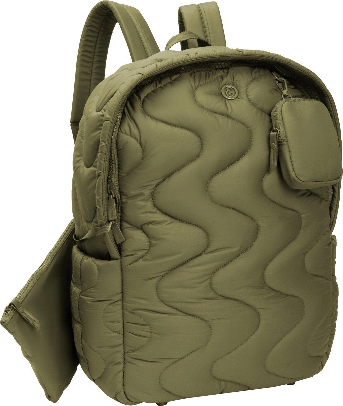 Joan & David Wave Quilted Puffer 18 Inch Workbook Backpack