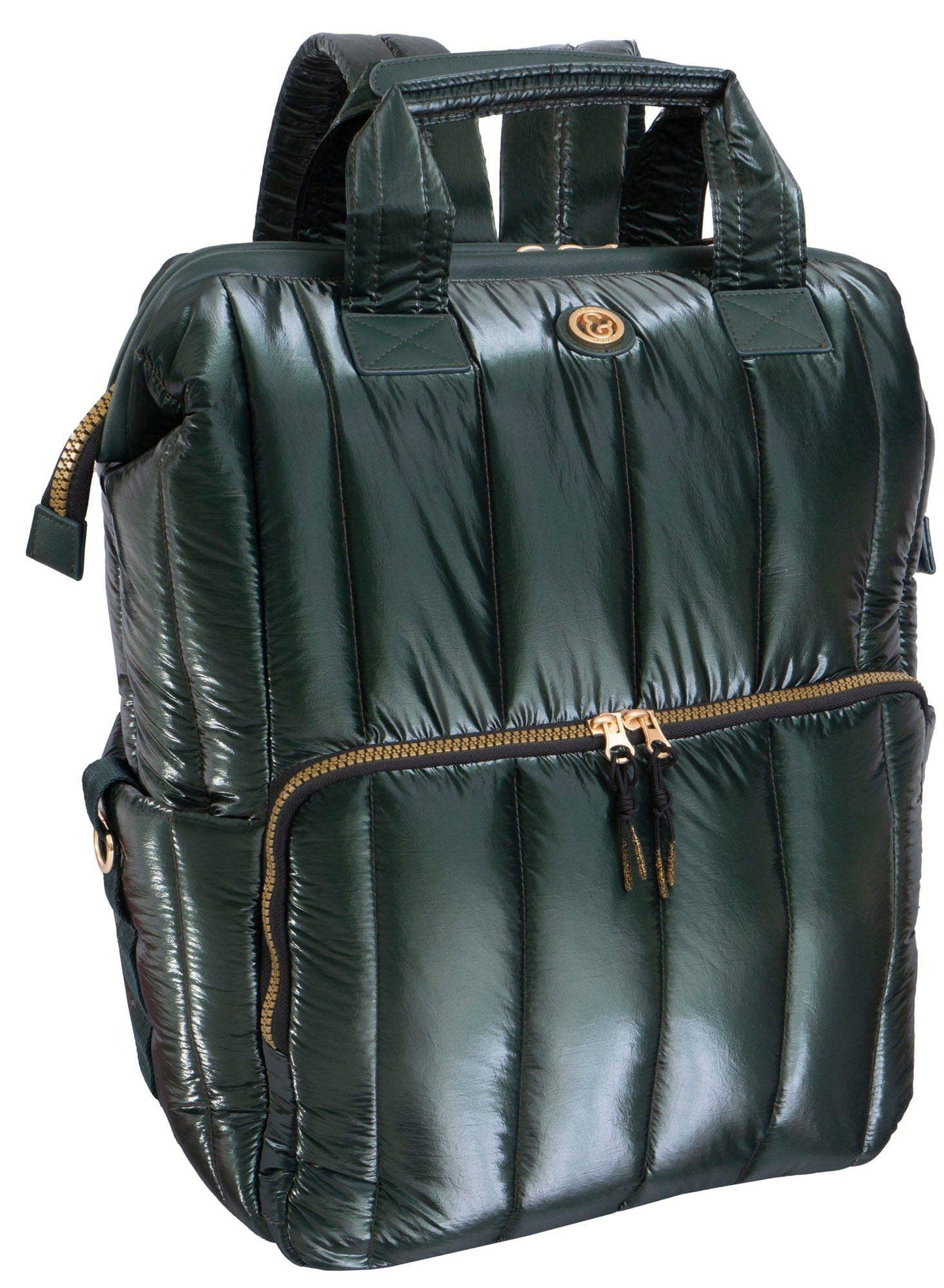 Vertical Metallic Puffer 18 Inch open mouth Workbook Backpack