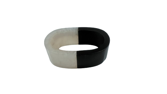 Ivory & Ebony Napkin Ring, set 6