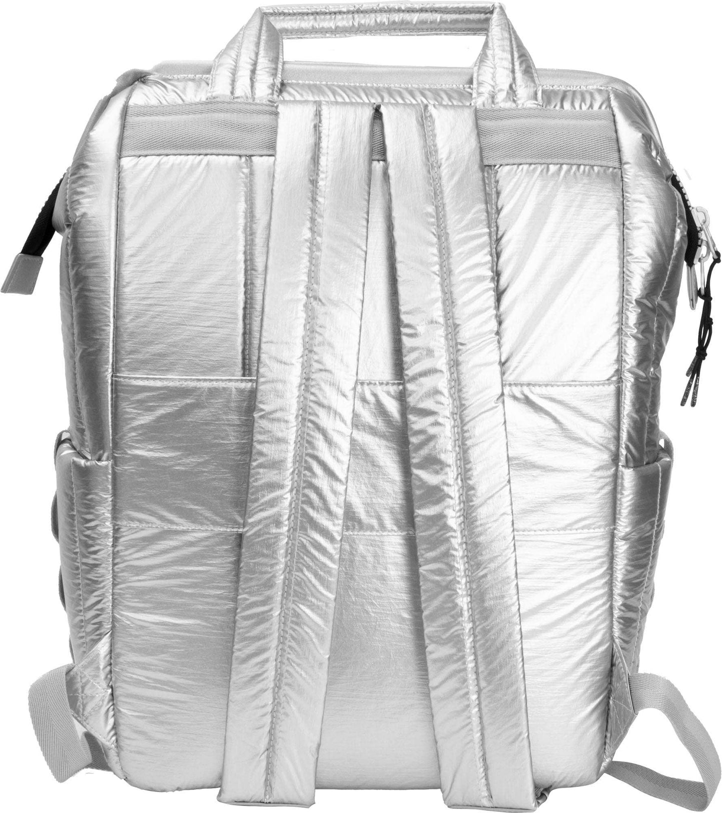 Vertical Metallic Puffer 18 Inch open mouth Workbook Backpack