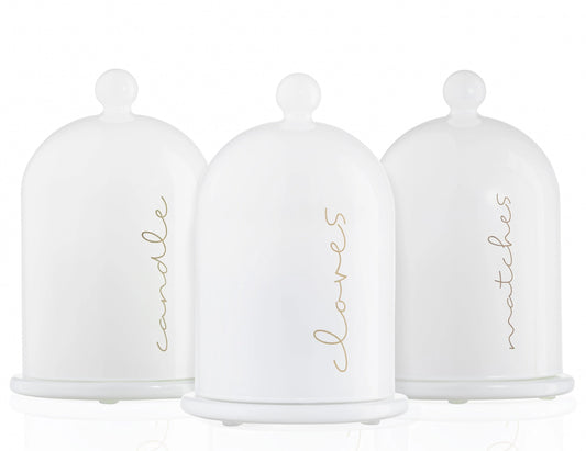 White Glass Cloche - Havdala