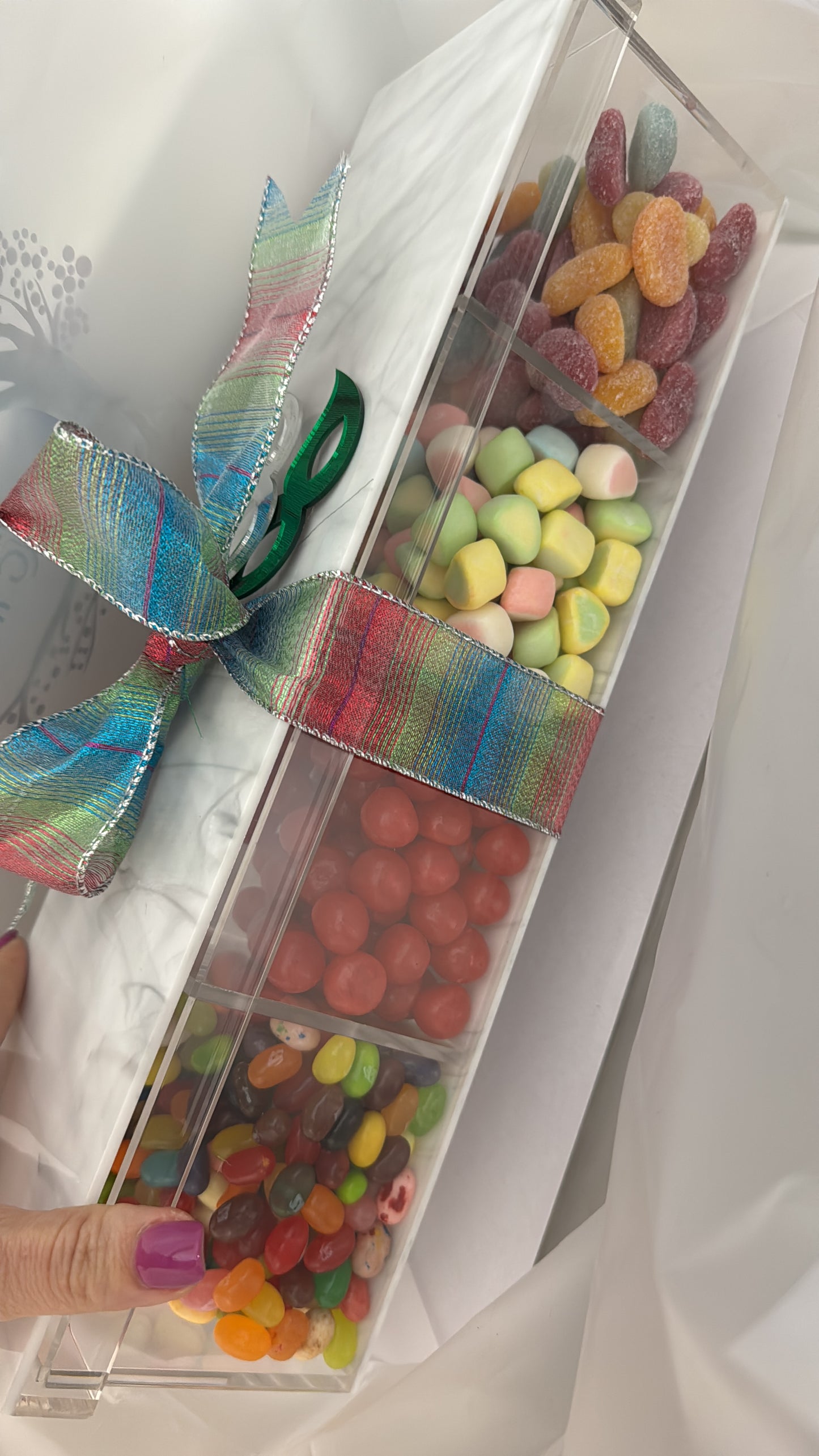 Marble 4 Sectional Fruit/Candy