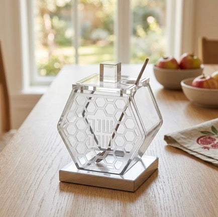 Hex Honeycomb Honey Dish w/ spoon