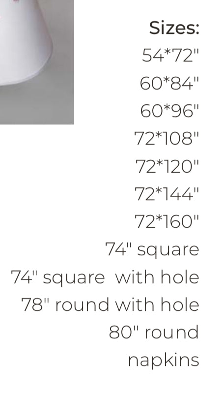 Birds Embroidered Tablecloth- custom order only