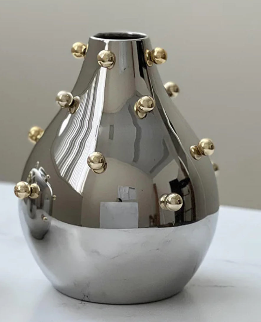 Gold Ball Tall Vase