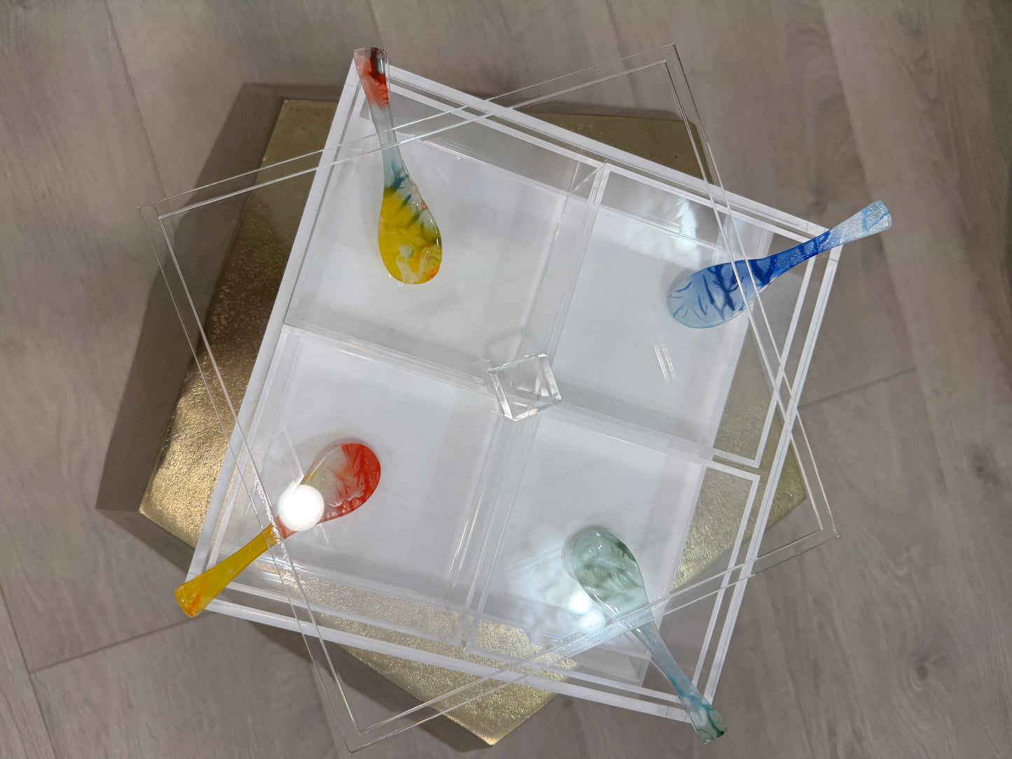 Colored Glass Dip Paddles - Set of 47y