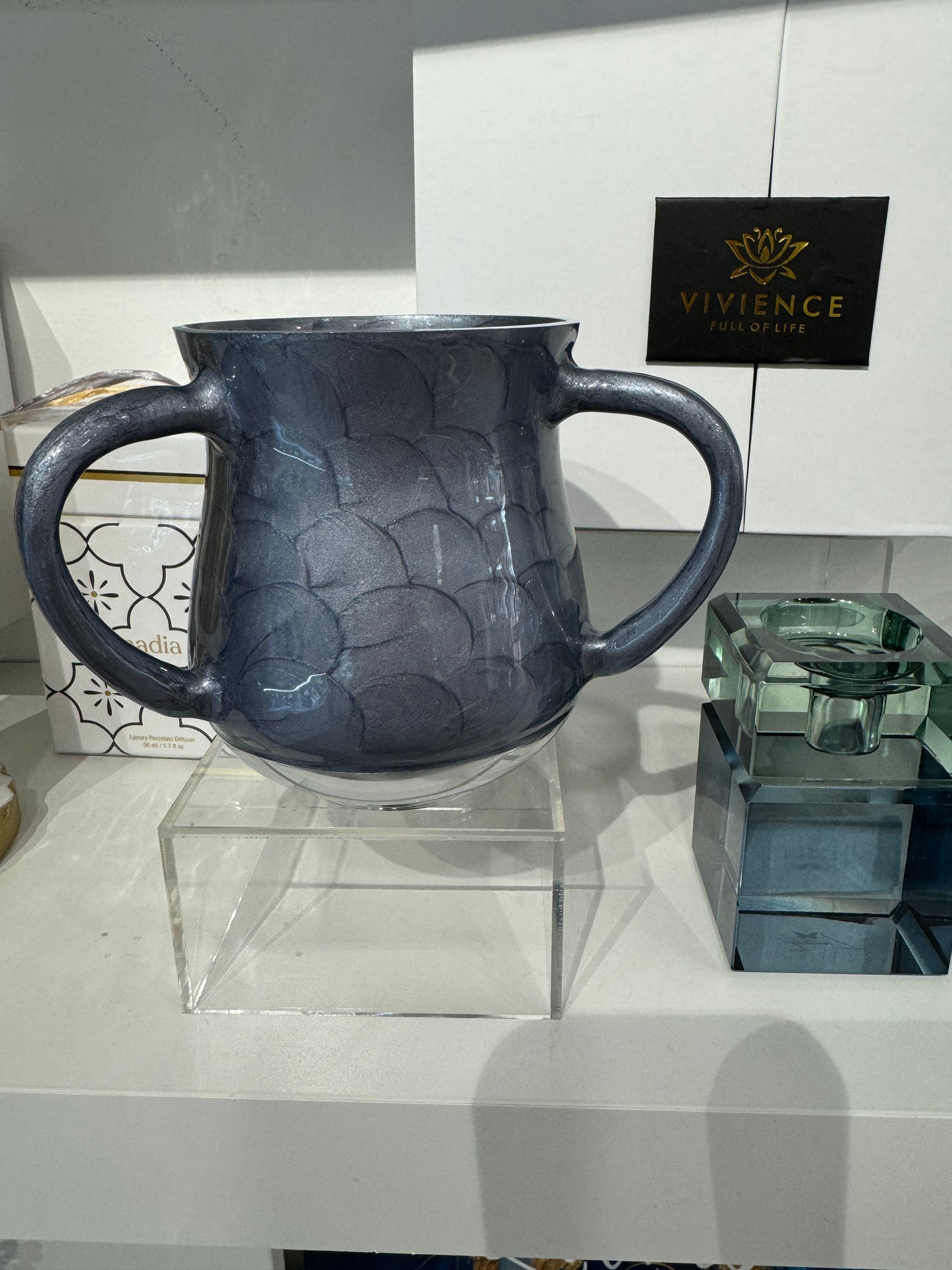 Steel Blue Aluminum Glazed washing cup