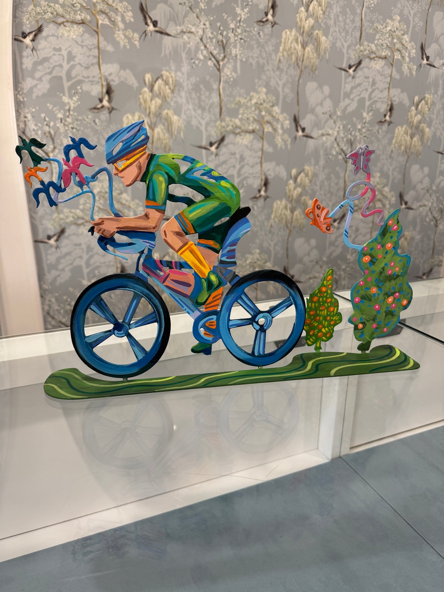 Bicyclist in the Park Art Piece