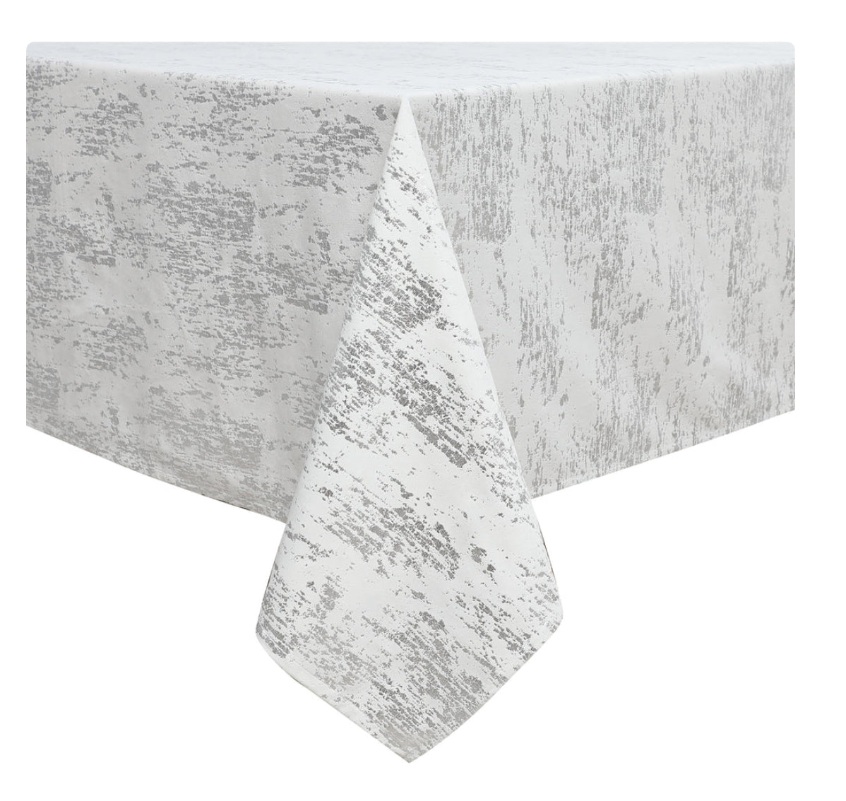 Off-White Velvet with Metallic Mosaic Tablecloth