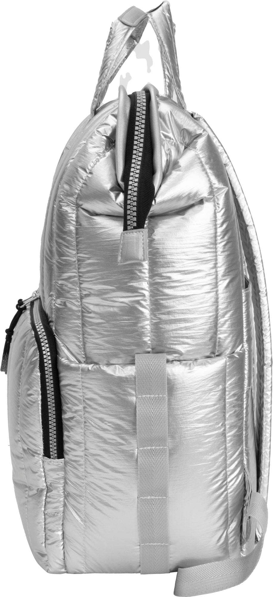 Vertical Metallic Puffer 18 Inch open mouth Workbook Backpack