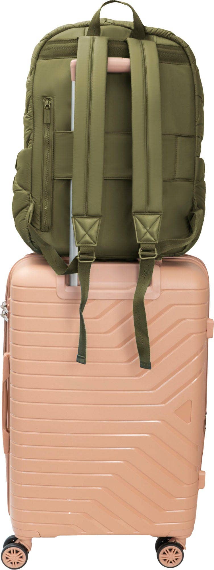 Joan & David Wave Quilted Puffer 18 Inch Workbook Backpack