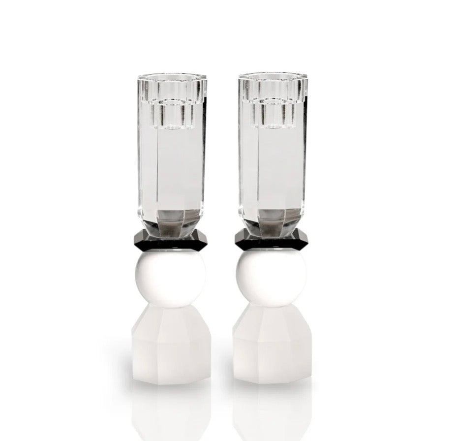 Modern Cut Tall Candlesticks