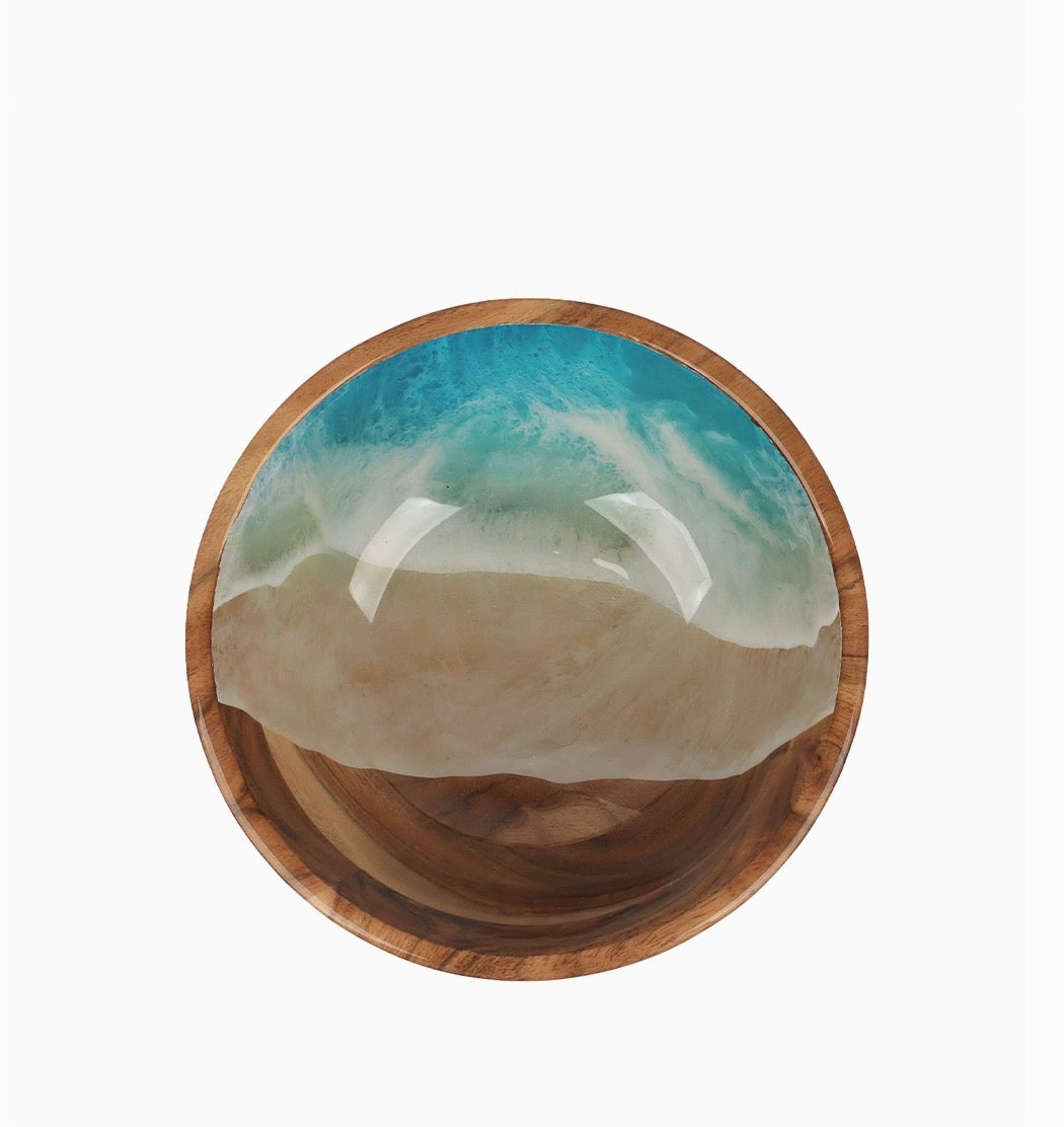 Ocean Wave Acacia Wood Bowl
