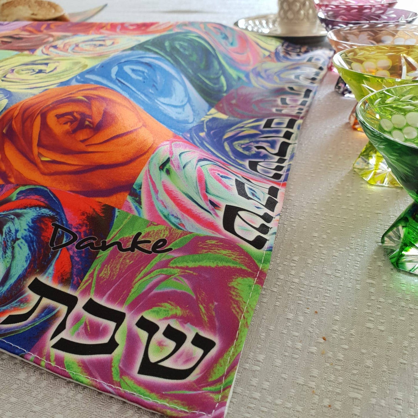 Flowers Challah Cover – Modern Judaica