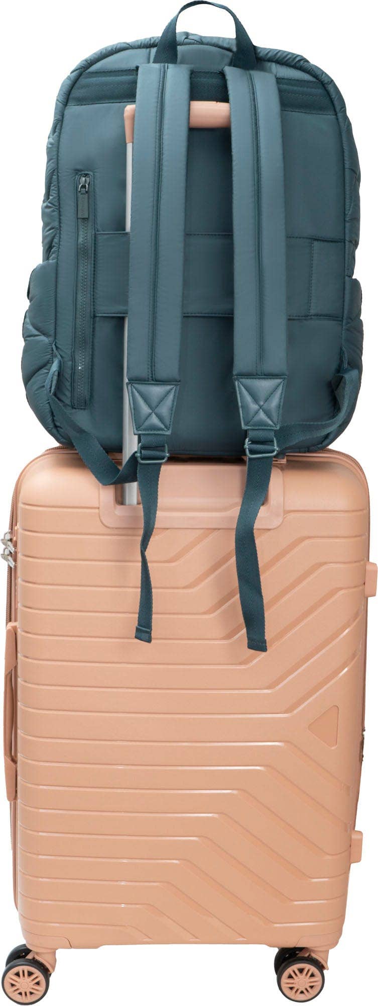 Joan & David Wave Quilted Puffer 18 Inch Workbook Backpack