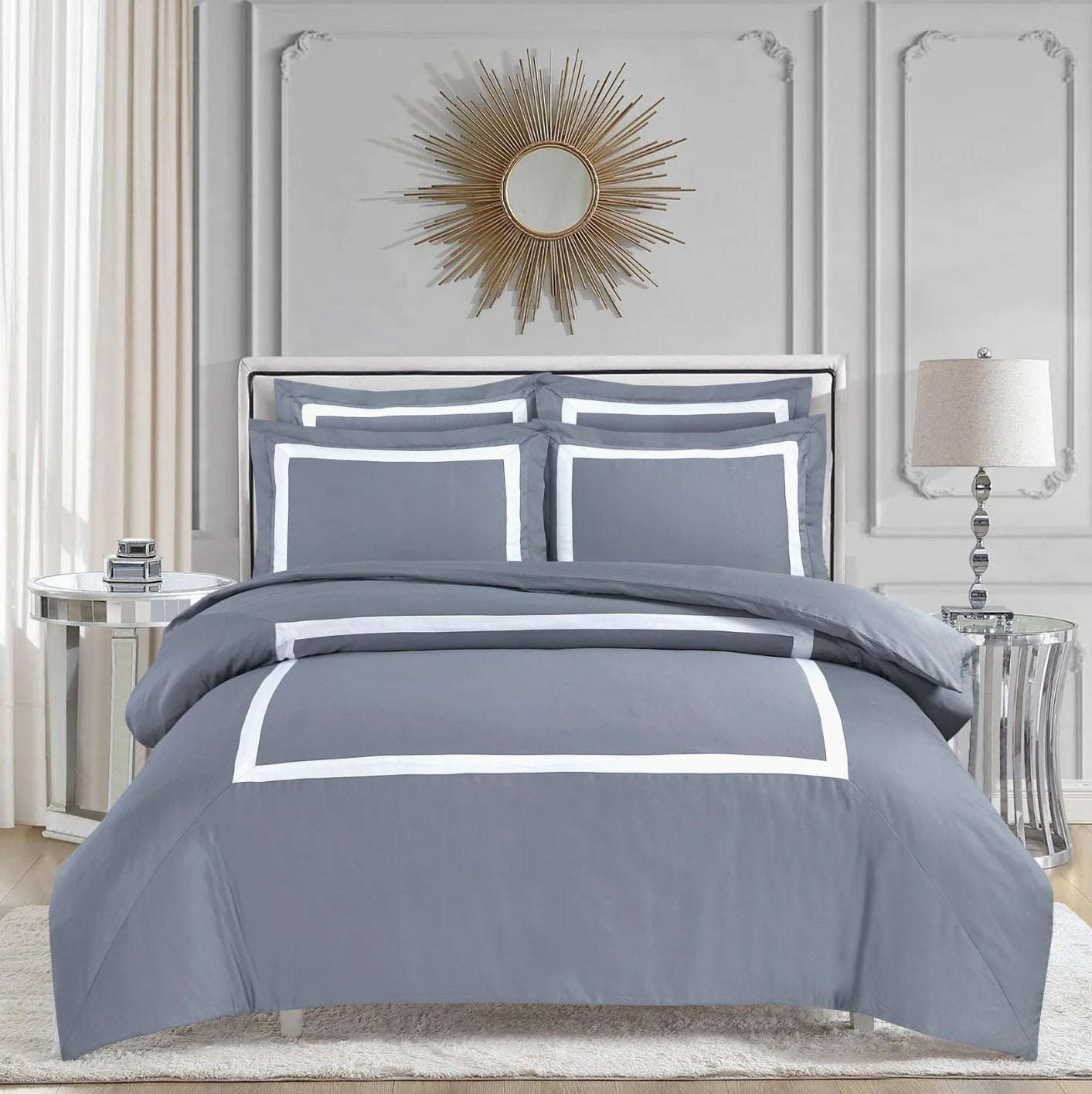 Province Hotel Collection White with Taupe Tape Linen