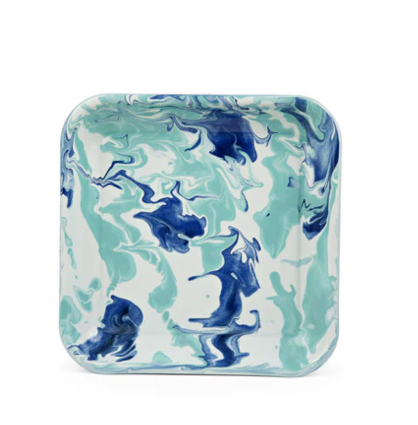 Enamel Square Trays - Lagoon