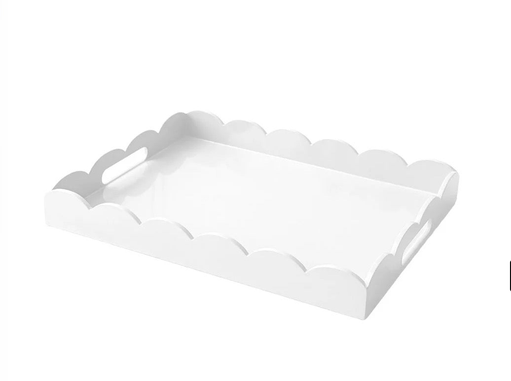 Scalloped Edge Lacquered Serving Tray