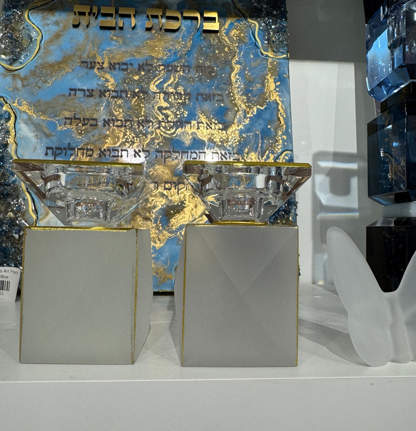 Crystal Cross Cut Tea Light Holders