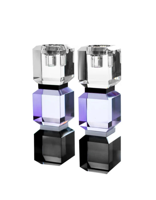 Ombre Crystal Cubed Candlesticks